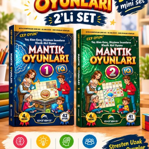 Yaş Alan-Genç, Düşünen İnsanlar İçin IQ Geliştirici Akıl Dolu Oyunlar Mantık Oyunları 2 Ad. Cep Boy